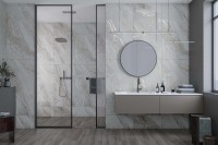 Плитка настенная 120x60 Бонзано кремовый объемный карвинг матовая Realistik