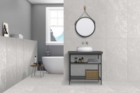 Плитка настенная 120x60 Мэдисон серый сахарный карвинг лаппатированная Realistik