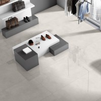 Плитка настенная 120x60 Конкрит белый полированный полированная Realistik