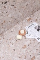 Плитка настенная 120x60 Terazzo Crema Carving структурная Realistik