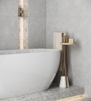 Керамогранит 120x60 8мм матовая с микрогранулами SL1003-A Oviedo Silver Solido бежевый камень Arcadia Ceramica