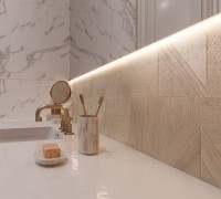 Керамогранит 120x60 8мм матовая с 3d-эффектом RT7012-P Rockwood Crema дерево Arcadia Ceramica