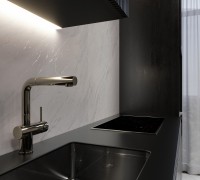 Керамогранит 160x80 9мм матовая с глянцевым эффектом CZ-GL09-B Vento Grey белый мрамор Arcadia Ceramica