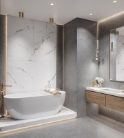 Керамогранит 160x80 9мм матовая с микрогранулами CZ-SL02-B Listello Gris серый камень Arcadia Ceramica