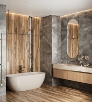 Керамогранит 120x20 8.5мм матовая CW-RT10-B Fossil Wood Wenge дерево Arcadia Ceramica