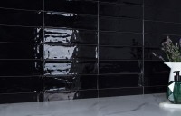 Плитка 30x8 8мм Liguria Black глянцевая Smile Tile