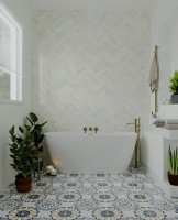 Плитка 23x8 10мм Jazz Cream глянцевая объемная Smile Tile Плитка 23x8 10мм Jazz Cream глянцевая объемная Smile Tile