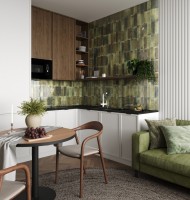 Плитка 23x8 10мм Jazz Olive глянцевая объемная Smile Tile