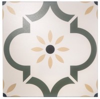 Керамогранит Эклектика Арабески Зеленый матовая 20x20 8мм Smile Tile