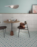 Керамогранит Эклектика Арабески Голубой матовая 20x20 8мм Smile Tile
