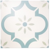 Керамогранит Эклектика Арабески Голубой матовая 20x20 8мм Smile Tile