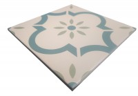 Керамогранит Эклектика Арабески Голубой матовая 20x20 8мм Smile Tile