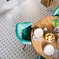 мозаика 30x30 6мм Geometry Octagon Big White/black Matt матовая Starmosaic