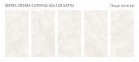 Керамогранит 120x60 8мм Lunarossa Iberia Crema Carving Satin сатинированная Staro