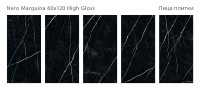 Керамогранит 120x60 9мм Palacio Nero Marquina High Gloss полированная зеркальная Staro