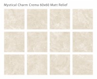 Керамогранит 60x60 9мм Silk Mystical Charm Crema Relief Matt матовая Staro