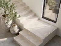 Керамический слэб 320x80 12мм Matt Travertine Grey Carving матовая с карвингом Staroslabs