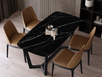 Керамический слэб 320x80 12мм Polished Black Marquina полированная Staroslabs