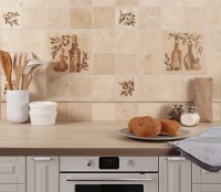 Натуральный травертин 20x20 10мм Provance Оливки №1 необработанная (ненаполненная) Stone4Home