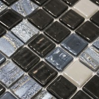 Мозаика Astra Black глянцевая рельефная 32x32 4мм Vidrepur