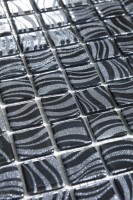 Стеклянная мозаика 32x32 4мм Glitter 7803 Black глянцевая Vidrepur