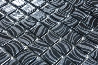 Стеклянная мозаика 32x32 4мм Glitter 7803 Black глянцевая Vidrepur
