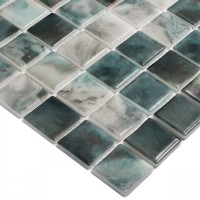 Стеклянная мозаика 32x32 4мм Nature 5606 Air Force глянцевая Vidrepur