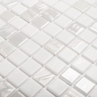Стеклянная мозаика 32x32 4мм Astra White глянцевая рельефная Vidrepur