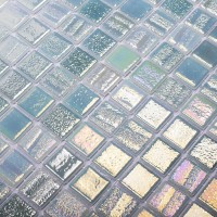 Стеклянная мозаика 32x32 4мм Fusion Light Green глянцевая рельефная Vidrepur