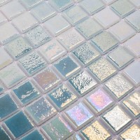 Стеклянная мозаика 32x32 4мм Shell Green 553/554 перламутр Vidrepur
