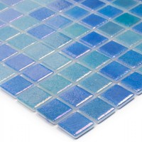 Стеклянная мозаика 32x32 4мм Shell Blue 551/552 перламутр Vidrepur