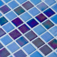 Стеклянная мозаика 32x32 4мм Shell Deep Blue 552/555 перламутр Vidrepur