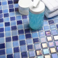 Стеклянная мозаика 32x32 4мм Shell Deep Blue 552/555 перламутр Vidrepur