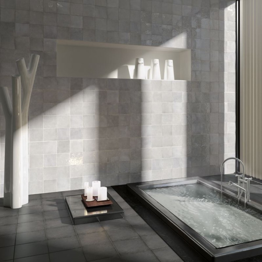 Плитка 15x15 Alabaster Artisan глянцевая серый однотонный Equipe Плитка 15x15 Alabaster Artisan глянцевая серый однотонный Equipe