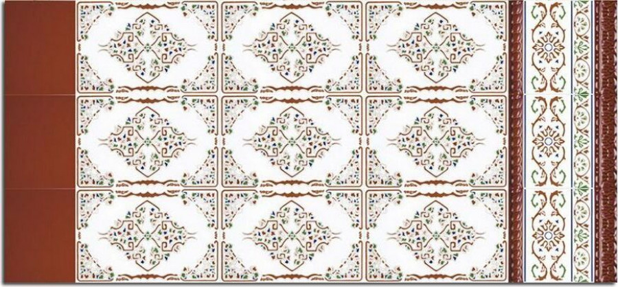 Плитка ceramica 20x5 Moldura Relieve Azul Miel Zocalo глянцевая, рельефная бордовый орнамент Ribesalbes Плитка ceramica 20x5 Moldura Relieve Azul Miel Zocalo глянцевая, рельефная бордовый орнамент Ribesalbes
