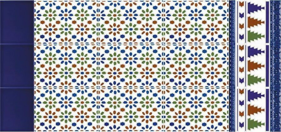 Плитка ceramica 20x5 Moldura Relieve Azul Valencia Zocalo глянцевая, рельефная синий орнамент Ribesalbes Плитка ceramica 20x5 Moldura Relieve Azul Valencia Zocalo глянцевая, рельефная синий орнамент Ribesalbes