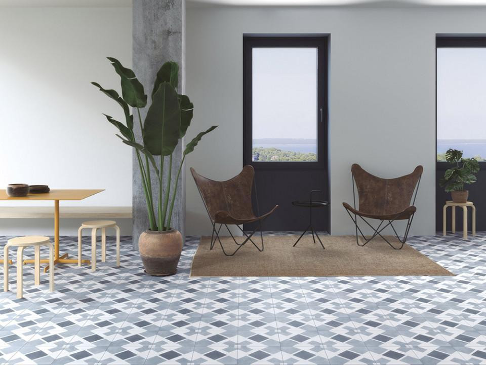 Керамогранит 20x20 White Cross Mat Havana матовая, неполированная голубой орнамент Harmony Керамогранит 20x20 White Cross Mat Havana матовая, неполированная голубой орнамент Harmony