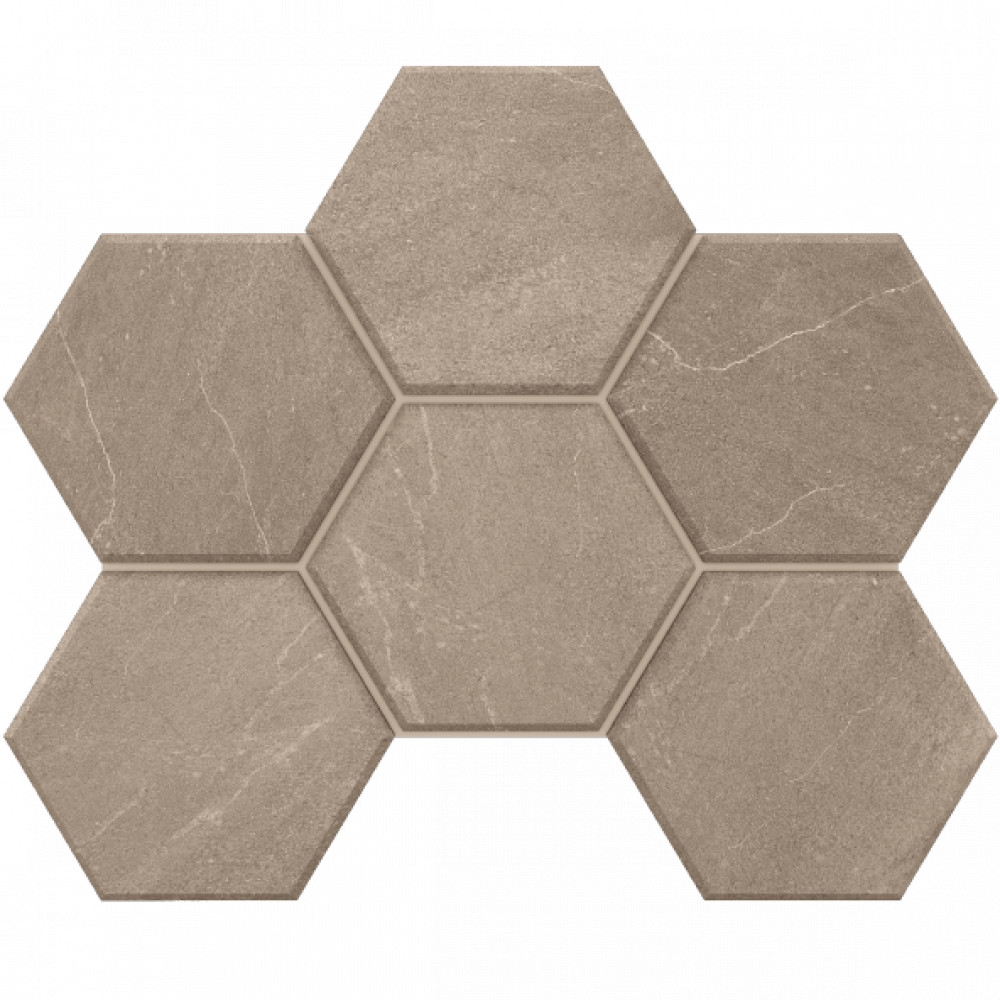 Плитка Estima мозаика 29x25 GB02 Hexagon неполированный серый
