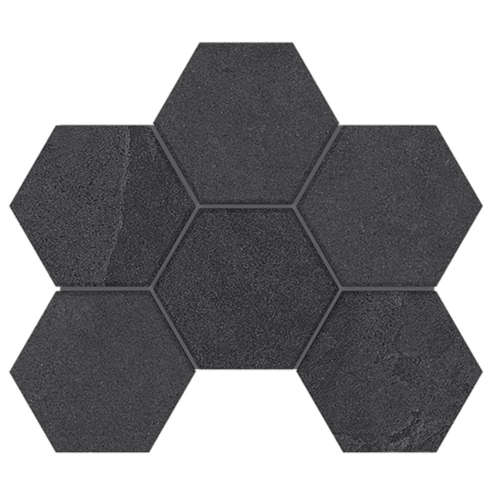 Плитка Estima мозаика 29x25 LN04/TE04 Hexagon неполированный черный