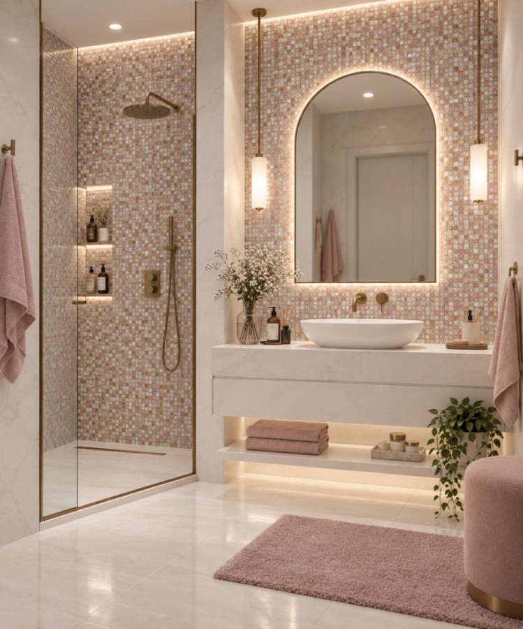 Смесь из стеклянной мозаики 322x322 Чайная Роза Матрица На Пленке Primavera розовый 4мм Art Natura Смесь из стеклянной мозаики 322x322 Чайная Роза Матрица На Пленке Primavera розовый 4мм Art Natura