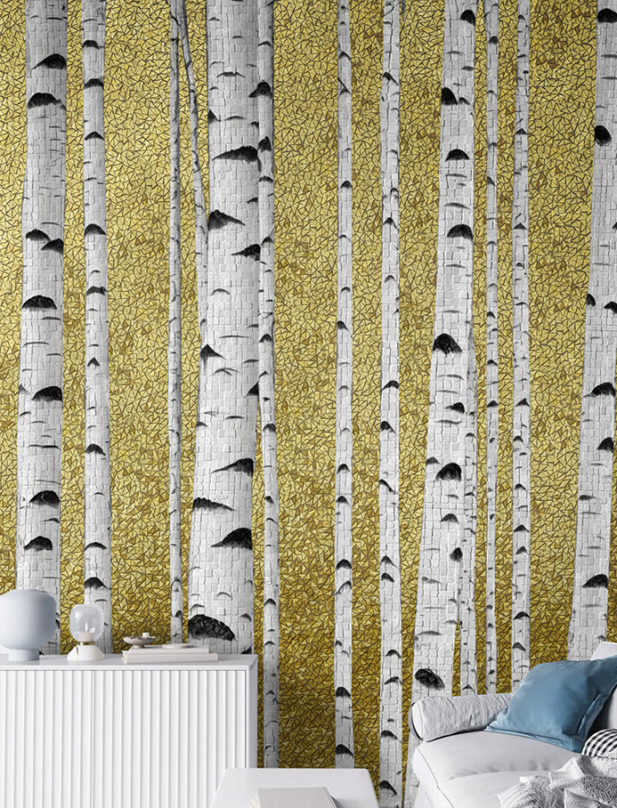 Панно 280x140 Берёзки золотой Art Natura Панно 280x140 Берёзки золотой Art Natura