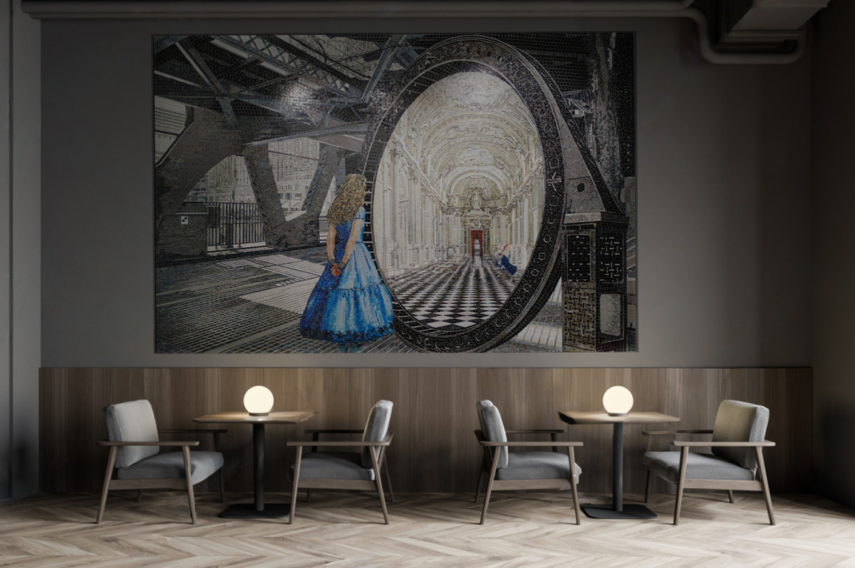 Панно 300x200 Алиса В Стране Чудес голубой Art Natura Панно 300x200 Алиса В Стране Чудес голубой Art Natura