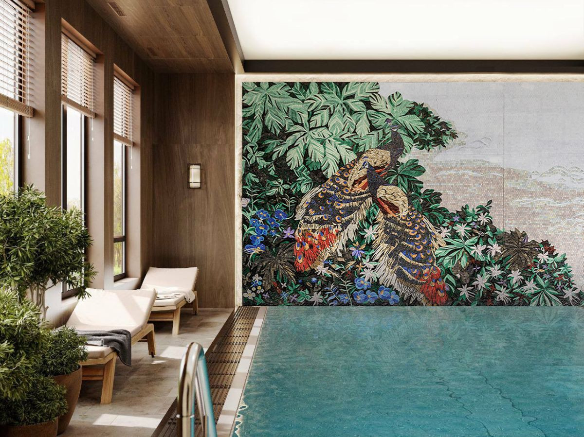 Панно 280x150 Павлины бежевый Art Natura Панно 280x150 Павлины бежевый Art Natura