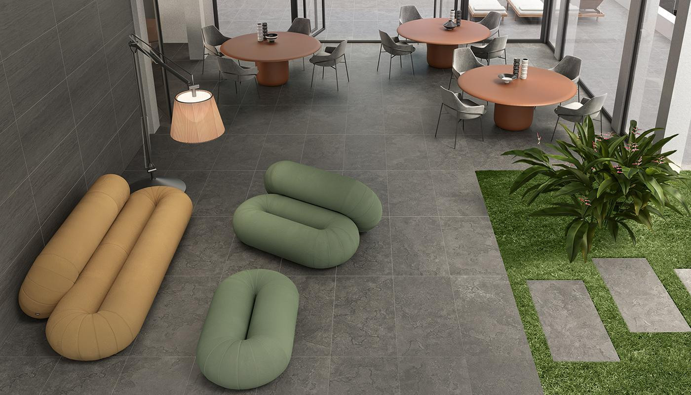 Керамогранит 60x30 Decoro Lines Anthracite Nat Portland Stone рельефная, структурированная серый камень 9мм Ergon Керамогранит 60x30 Decoro Lines Anthracite Nat Portland Stone рельефная, структурированная серый камень 9мм Ergon