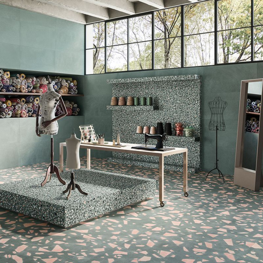 Керамогранит 60x60 Green Rock Medley матовая, неполированная зеленый камень 10мм Ergon Керамогранит 60x60 Green Rock Medley матовая, неполированная зеленый камень 10мм Ergon