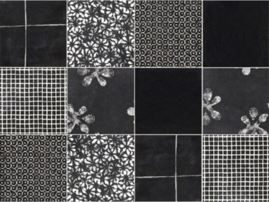 Керамогранит 30x30 Mix 2 Black Chymia матовая черный орнамент Mutina Керамогранит 30x30 Mix 2 Black Chymia матовая черный орнамент Mutina