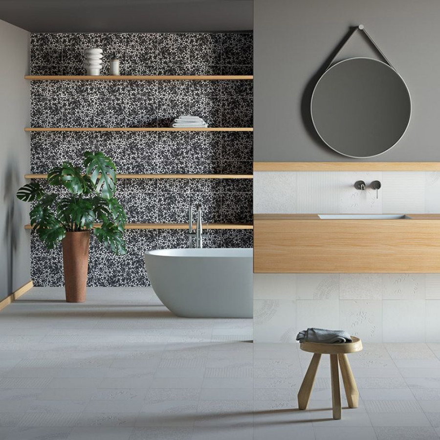 Керамогранит 30x30 Bloom White Chymia матовая белый орнамент Mutina Керамогранит 30x30 Bloom White Chymia матовая белый орнамент Mutina