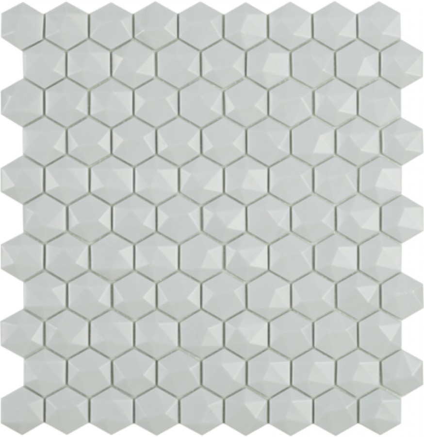 Стеклянная мозаика 32x31 7мм Hexagon Nordic № 909 D матовая объемная Vidrepur Стеклянная мозаика 32x31 7мм Hexagon Nordic № 909 D матовая объемная Vidrepur
